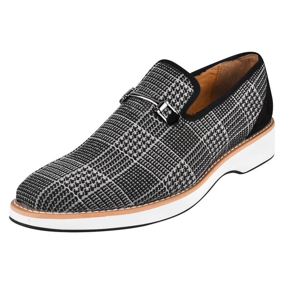 LIBERTYZENO Men's Gold Buckle Loafers Fashion Pull-on Penny Party Wedding Shoes